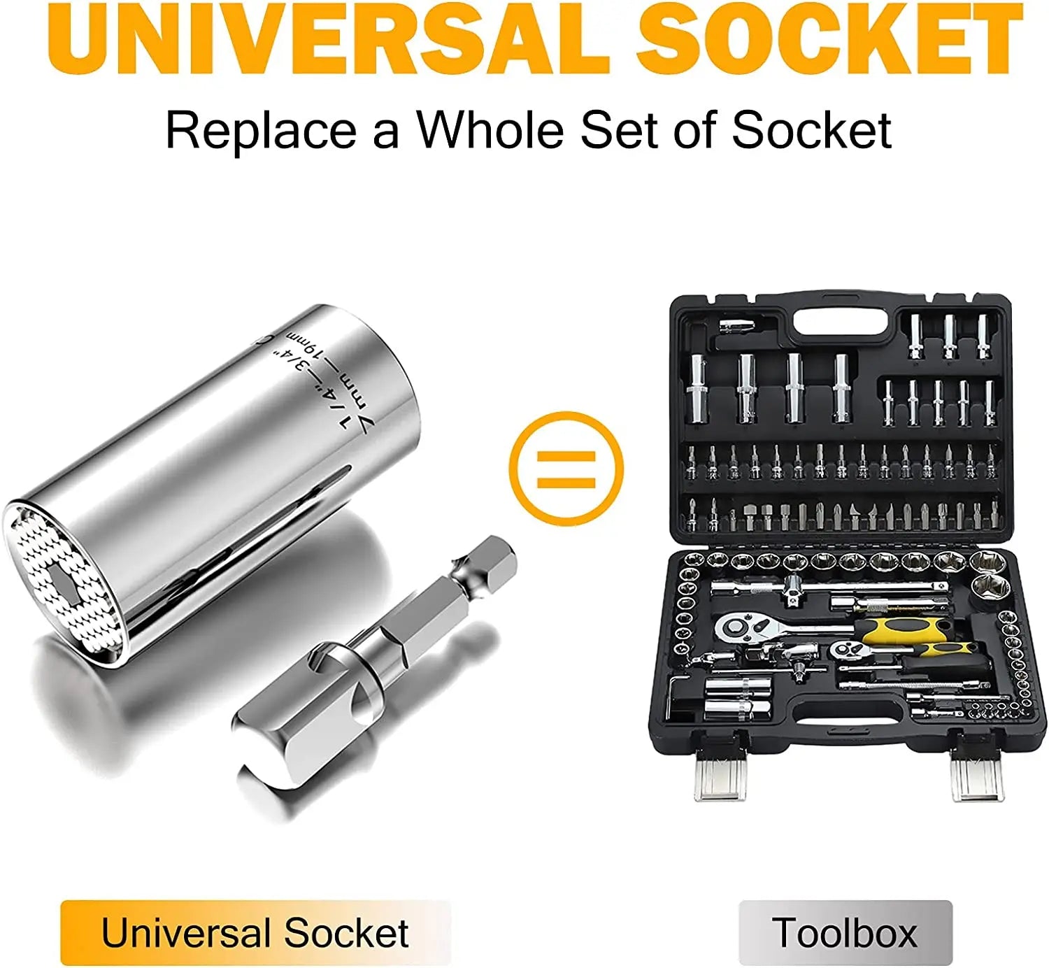 Jeu d'outils portables multifonctionnel douille à tête à clé à couple universel 7-19 mm