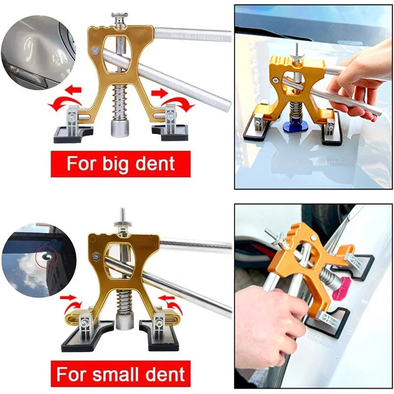 Kit outils de réparation de bosses et imperfection de voiture de la marque Zoposon choisissez votre kit de réparation de carrosserie sans peinture avec pistolet à colle, outil suceur de bosses.