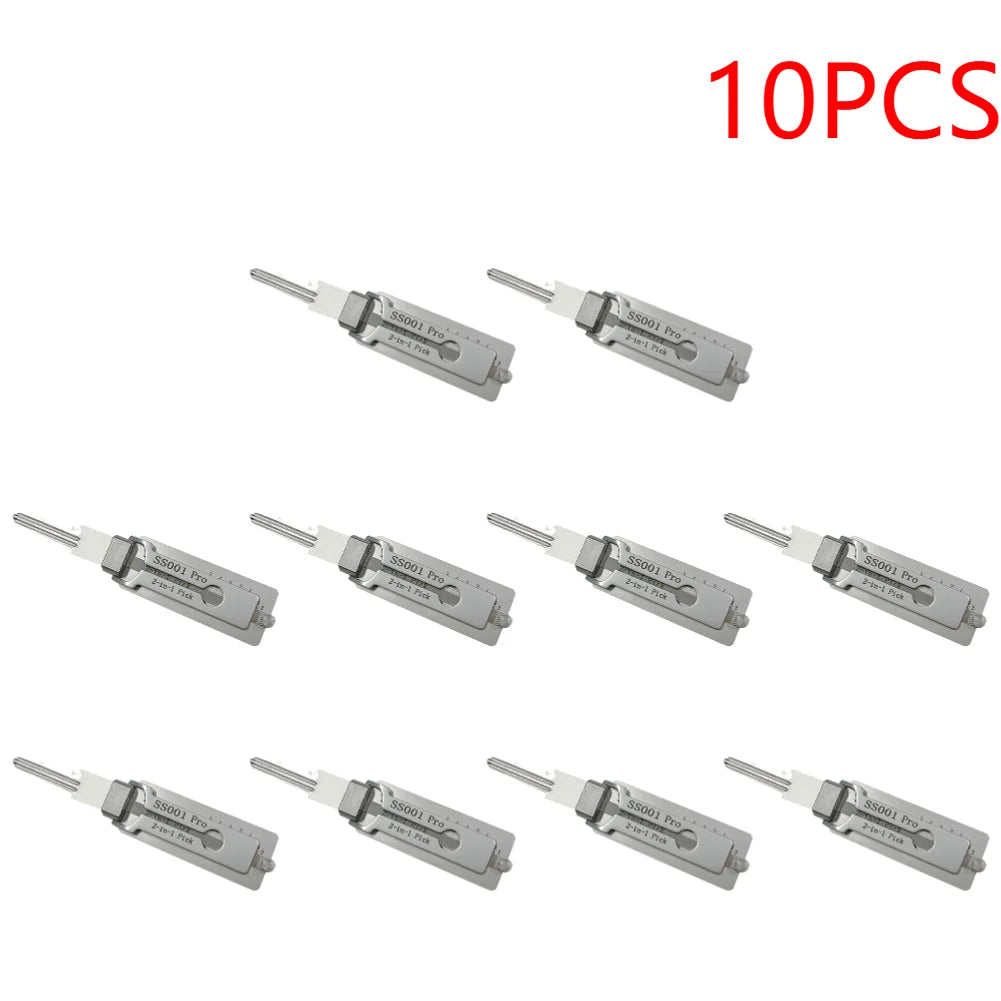 1-10PCS 2 In 1 Stainless Steel Key Decoder Precision Hook And Pick Set Lock Decoder O-ring Pickup Kit Maintenance Repair Hand To