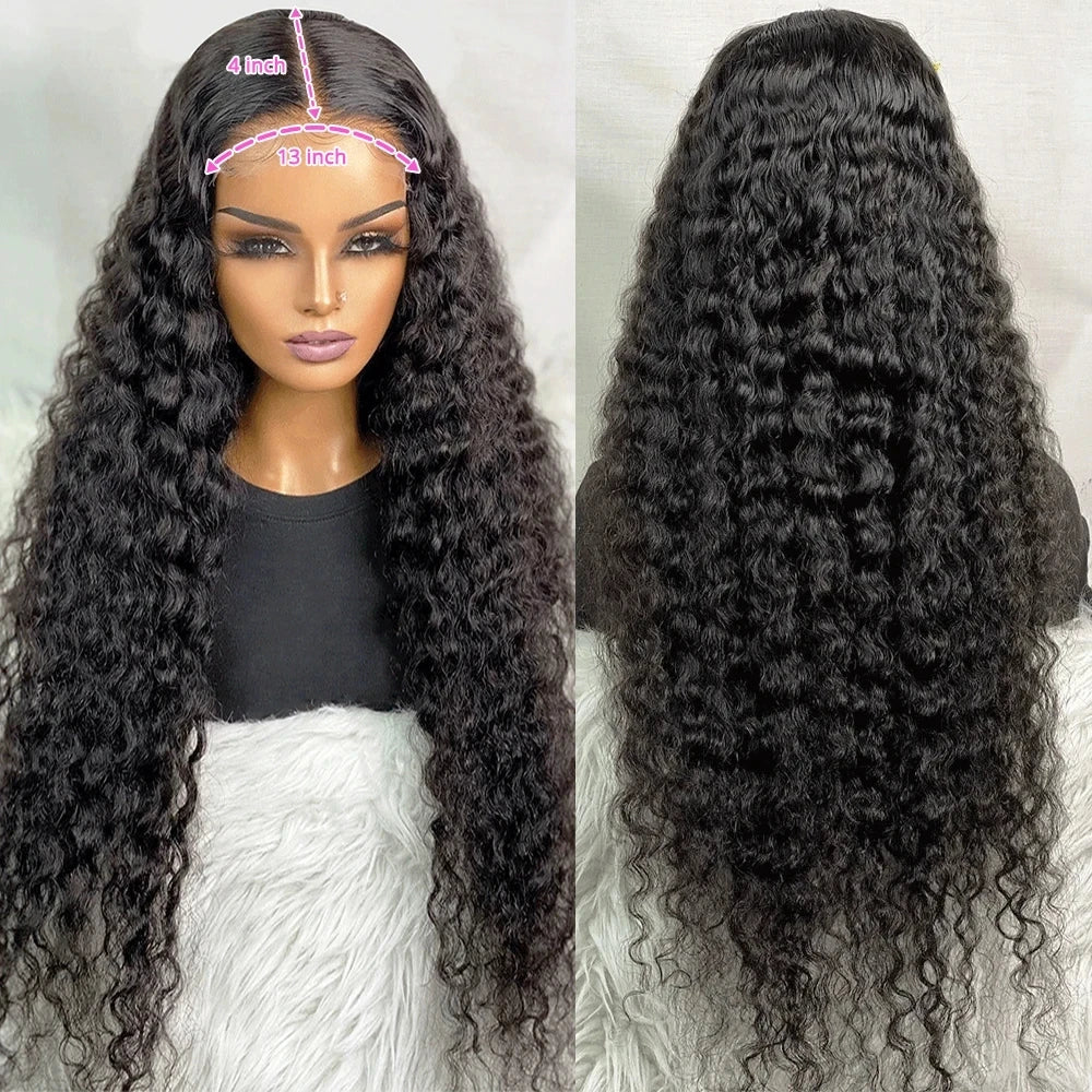 Perruques en cheveux humains en dentelle 360 HD à vagues profondes brésiliennes, perruque frontale en dentelle bouclées en cheveux pour femmes, pré-épilées