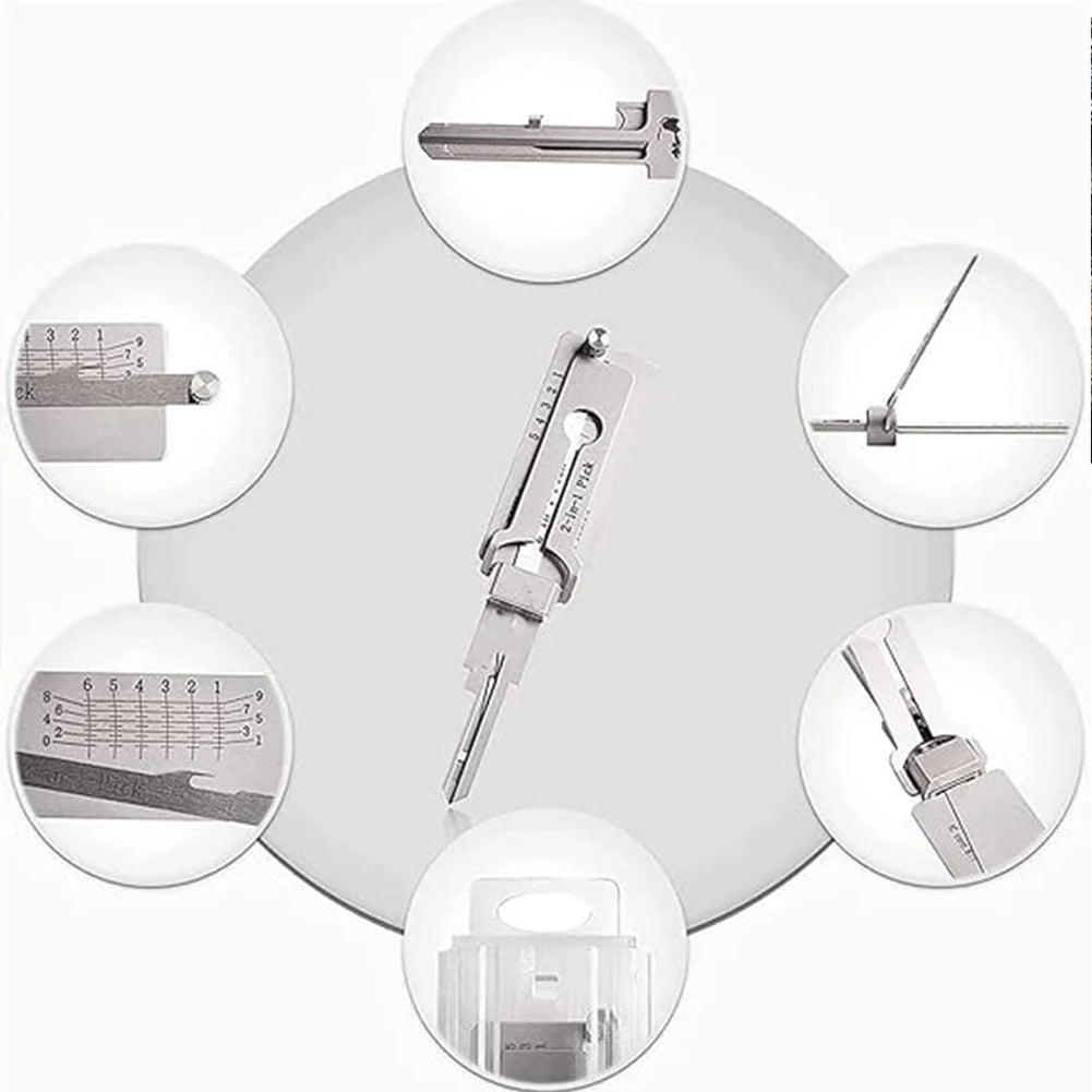 1-10PCS 2 In 1 Stainless Steel Key Decoder Precision Hook And Pick Set Lock Decoder O-ring Pickup Kit Maintenance Repair Hand To