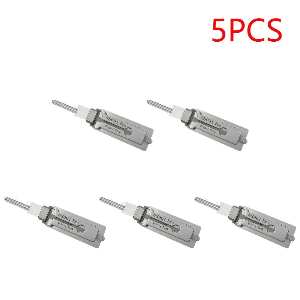 1-10PCS 2 In 1 Stainless Steel Key Decoder Precision Hook And Pick Set Lock Decoder O-ring Pickup Kit Maintenance Repair Hand To